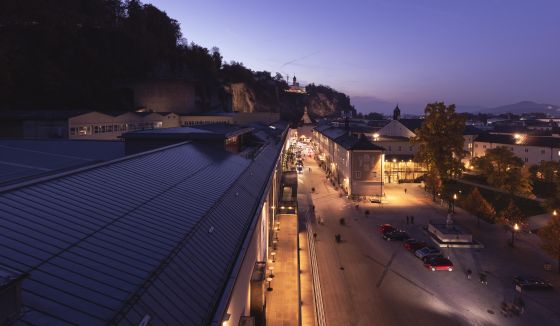 Salzburg Festival Hofstallgasse at night